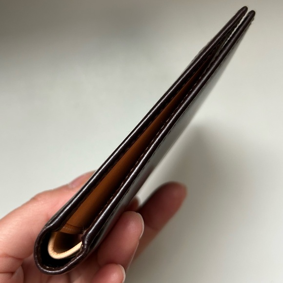 New Water Buffalo Vintage Coach Slim Bifold Vachetta Leather Wallet Mahogany - Picture 6 of 8